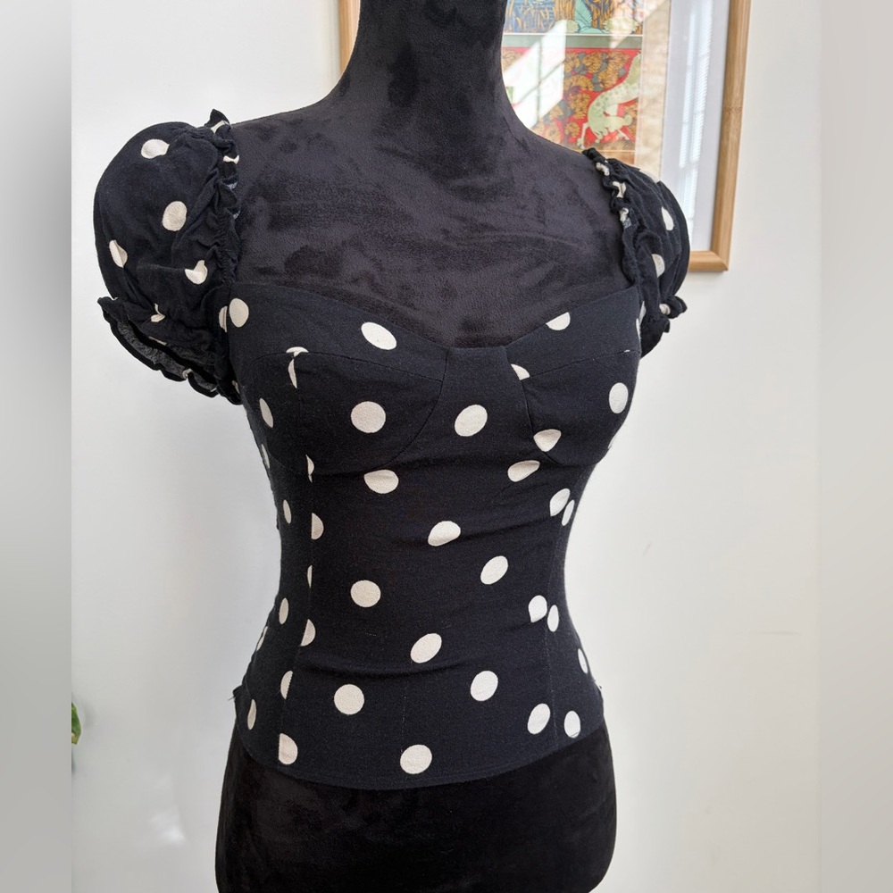 Reformation Polka Dot Puff Sleeve Blouse | Size 2